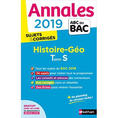 Collectif Histoire Géo Terminale S : Annales 2019 : Sujets & Corrigés - Publicité Collectif Histoire Géo Terminale S : Annales 2019 : Sujets & Corrigés - Publicité