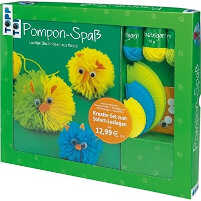 frechverlag Kreativ-Set Pompon-Spaß: Buch Mit Grundanleitung Und Bastelideen Und Material Für 3 Pomponmonster: 3 Pomponmaker, 30g Bastelgarn In 3 Farben, Wackelaugen Und Bastelfilz (Buch Plus Material) - Publicité frechverlag Kreativ-Set Pompon-Spaß: Buch Mit Grundanleitung Und Bastelideen Und Material Für 3 Pomponmonster: 3 Pomponmaker, 30g Bastelgarn In 3 Farben, Wackelaugen Und Bastelfilz (Buch Plus Material) - Publicité