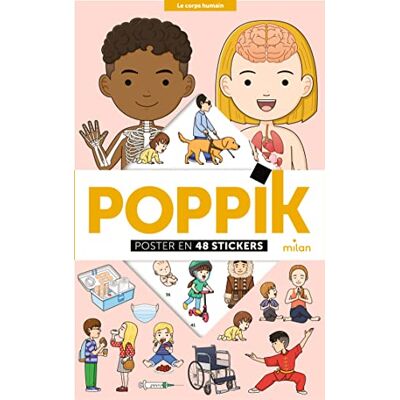 Poppik Le Corps Humain : Poster En 48 Stickers - Publicité Poppik Le Corps Humain : Poster En 48 Stickers - Publicité