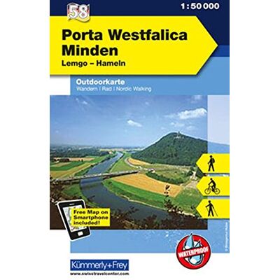 Hallwag Porta Westfalica, Minden, Lemgo-Hameln: Nr. 58, Outdoorkarte Deutschland, 1:50 000, Mit Kostenlosem Download Für Smartphone (Kümmerly+frey Outdoorkarten Deutschland) - Publicité Hallwag Porta Westfalica, Minden, Lemgo-Hameln: Nr. 58, Outdoorkarte Deutschland, 1:50 000, Mit Kostenlosem Download Für Smartphone (Kümmerly+frey Outdoorkarten Deutschland) - Publicité