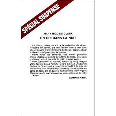 Clark, Mary Higgins Un Cri Dans La Nuit - Publicité Clark, Mary Higgins Un Cri Dans La Nuit - Publicité