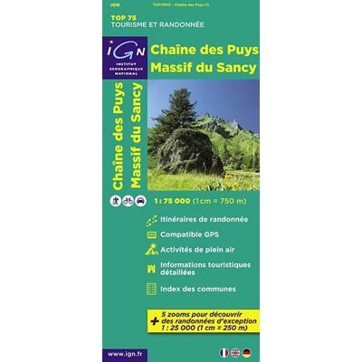 Ign 75 000 Touristische Wanderkarte 15 Chaîne Des Puys - Massif Du Sancy (Ign Map) - Publicité Ign 75 000 Touristische Wanderkarte 15 Chaîne Des Puys - Massif Du Sancy (Ign Map) - Publicité