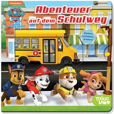 Panini Paw Patrol: Abenteuer Auf Dem Schulweg: Pappbilderbuch Mit Schiebern Und Drehscheibe - Publicité Panini Paw Patrol: Abenteuer Auf Dem Schulweg: Pappbilderbuch Mit Schiebern Und Drehscheibe - Publicité