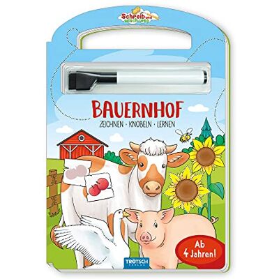 Trötsch Verlag Trötsch Pappenbuch Schreib Und Wisch Weg Pappenbuch Bauernhof: Beschäftigungsbuch Lernbuch Übungsbuch - Publicité Trötsch Verlag Trötsch Pappenbuch Schreib Und Wisch Weg Pappenbuch Bauernhof: Beschäftigungsbuch Lernbuch Übungsbuch - Publicité