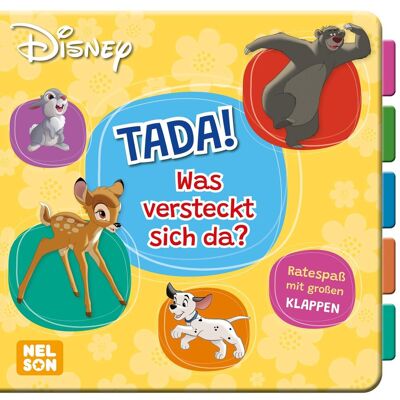 Disney: Tada! Was Versteckt Sich Da?: Ratespaß Mit Großen Klappen Pappbilderbuch Mit Balu, Bambi, 101 Dalmatiner Und Weiteren Disney-Helden Ab 3 Jahren - Publicité Disney: Tada! Was Versteckt Sich Da?: Ratespaß Mit Großen Klappen Pappbilderbuch Mit Balu, Bambi, 101 Dalmatiner Und Weiteren Disney-Helden Ab 3 Jahren - Publicité