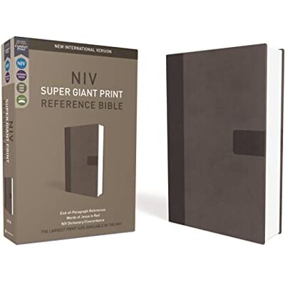 Zondervan Niv, Super Giant Print Reference Bible, Leathersoft, Gray, Red Letter, Comfort Print - Publicité Zondervan Niv, Super Giant Print Reference Bible, Leathersoft, Gray, Red Letter, Comfort Print - Publicité
