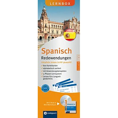 Spanisch Redewendungen Compact Lernbox: 800 Vokabel-Karteikarten, Mini-Cd & Mini-Wörterbuch Spanisch. Mit 5-Phasen-Lernsystem. Niveau A1 / A2 - Publicité Spanisch Redewendungen Compact Lernbox: 800 Vokabel-Karteikarten, Mini-Cd & Mini-Wörterbuch Spanisch. Mit 5-Phasen-Lernsystem. Niveau A1 / A2 - Publicité