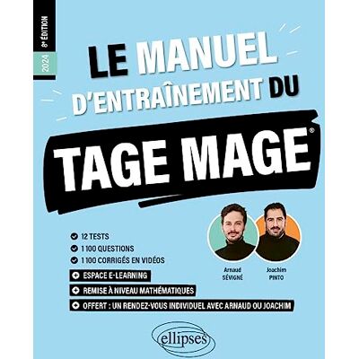 Joachim Pinto Le Manuel D'Entraînement Du Tage Mage : 2024, Nouveau Programme Officiel : 12 Tests, 1.100 Questions, 1.100 Corrigés En Vidéos - Publicité Joachim Pinto Le Manuel D'Entraînement Du Tage Mage : 2024, Nouveau Programme Officiel : 12 Tests, 1.100 Questions, 1.100 Corrigés En Vidéos - Publicité