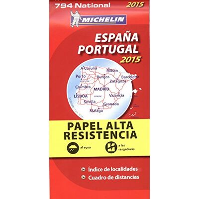 Spain National 2015 Map 794 High Resistance (Mapas National Michelin) - Publicité Spain National 2015 Map 794 High Resistance (Mapas National Michelin) - Publicité