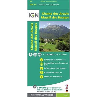 Ign 75 000 Chaine Des Aravis - Massif Des Bauges (Ign Map) - Publicité Ign 75 000 Chaine Des Aravis - Massif Des Bauges (Ign Map) - Publicité