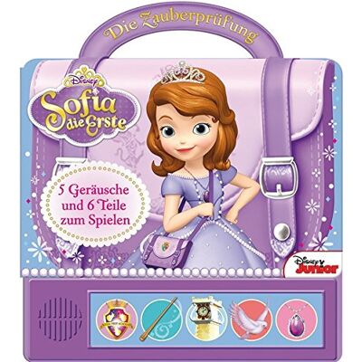 Sofia Die Erste - Die Zauberprüfung: Disney Handtaschenbuch, Pappbilderbuch Mit Tragegriff, 5 Geräuschen, 6 Spiel-Accessoires Zum Herausdrücken Und Tasche - Publicité Sofia Die Erste - Die Zauberprüfung: Disney Handtaschenbuch, Pappbilderbuch Mit Tragegriff, 5 Geräuschen, 6 Spiel-Accessoires Zum Herausdrücken Und Tasche - Publicité