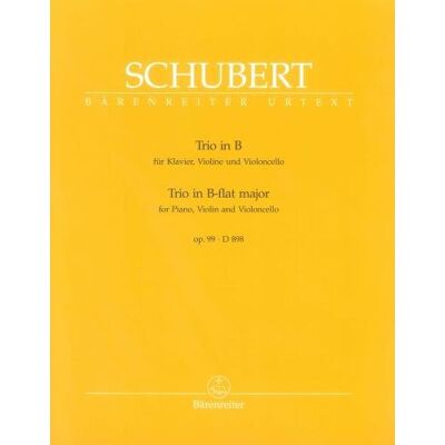 Franz Schubert Trio Für Klavier, Violine Und Violoncello B-Dur Op. 99 D 898. Spielpartitur - Publicité Franz Schubert Trio Für Klavier, Violine Und Violoncello B-Dur Op. 99 D 898. Spielpartitur - Publicité