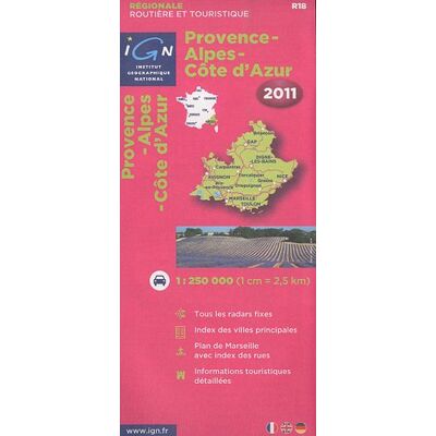 IGN Provence Alpes Côtes D`Azur 2011. 1 : 250 000 - Publicité IGN Provence Alpes Côtes D`Azur 2011. 1 : 250 000 - Publicité
