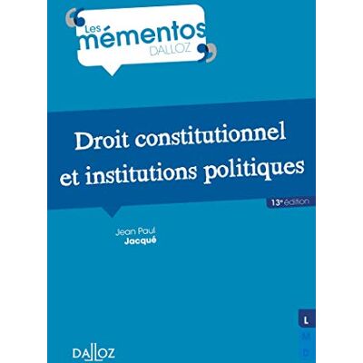 Droit Constitutionnel Et Institutions Politiques - Publicité Droit Constitutionnel Et Institutions Politiques - Publicité