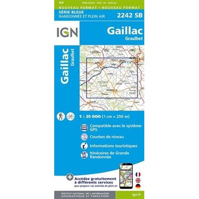 IGN Gaillac Graulhet 1 : 25 000 Carte Topographique Serie Bleue Itineraires De Randonnee - Publicité IGN Gaillac Graulhet 1 : 25 000 Carte Topographique Serie Bleue Itineraires De Randonnee - Publicité