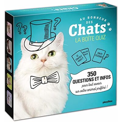 Play Bac Au Bonheur Des Chats : La Boîte Quiz : 350 Questions Et Infos Pour Tout Savoir Sur Votre Animal Préféré ! - Publicité Play Bac Au Bonheur Des Chats : La Boîte Quiz : 350 Questions Et Infos Pour Tout Savoir Sur Votre Animal Préféré ! - Publicité