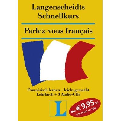 Langenscheidts Schnellkurs, Parlez-Vous Francais, 3 Audio-Cds U. Lehrbuch - Publicité Langenscheidts Schnellkurs, Parlez-Vous Francais, 3 Audio-Cds U. Lehrbuch - Publicité