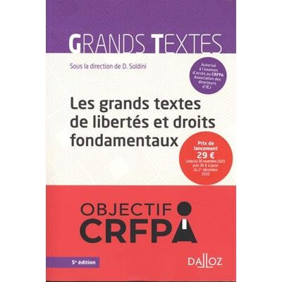 David Soldini Les Grands Textes De Libertés Et Droits Fondamentaux : 2020 - Publicité David Soldini Les Grands Textes De Libertés Et Droits Fondamentaux : 2020 - Publicité