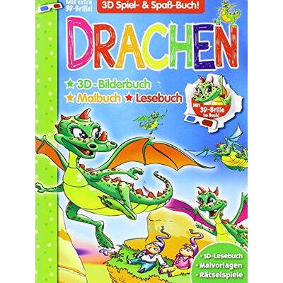 Drachen & Drachenkinder: Mal-, Lese- Und Bilderbuch Mit Vielen Farbigen 3d-Bildern Und Effekten - Publicité Drachen & Drachenkinder: Mal-, Lese- Und Bilderbuch Mit Vielen Farbigen 3d-Bildern Und Effekten - Publicité