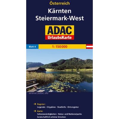 Collectif Adac Urlaubskarte Kärnten, Steiermark West 1:150.000 - Publicité Collectif Adac Urlaubskarte Kärnten, Steiermark West 1:150.000 - Publicité