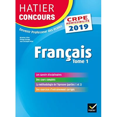 Collectif Français : Crpe Admissibilité : 2019. Vol. 1 - Publicité Collectif Français : Crpe Admissibilité : 2019. Vol. 1 - Publicité