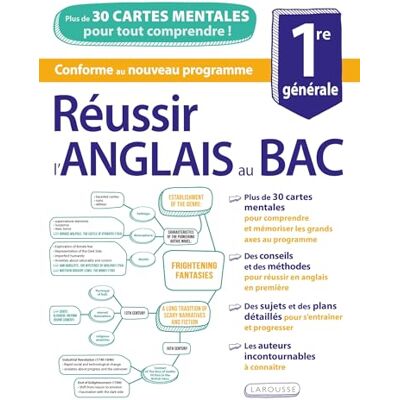 Larousse Réussir L'Anglais Au Bac, 1re Générale : Plus De 30 Cartes Mentales Pour Tout Comprendre ! : Conforme Au Nouveau Programme - Publicité Larousse Réussir L'Anglais Au Bac, 1re Générale : Plus De 30 Cartes Mentales Pour Tout Comprendre ! : Conforme Au Nouveau Programme - Publicité