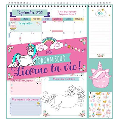Editions 365 Mon Organiseur 2020-2021 : Licorne Ta Vie ! - Publicité Editions 365 Mon Organiseur 2020-2021 : Licorne Ta Vie ! - Publicité