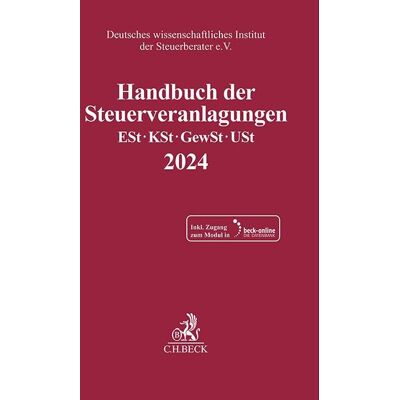 Handbuch Der Steuerveranlagungen: Einkommensteuer, Körperschaftsteuer, Gewerbesteuer, Umsatzsteuer 2024 (Schriften Des Deutschen Wissenschaftlichen Instituts Der Steuerberater E.V.) - Publicité Handbuch Der Steuerveranlagungen: Einkommensteuer, Körperschaftsteuer, Gewerbesteuer, Umsatzsteuer 2024 (Schriften Des Deutschen Wissenschaftlichen Instituts Der Steuerberater E.V.) - Publicité