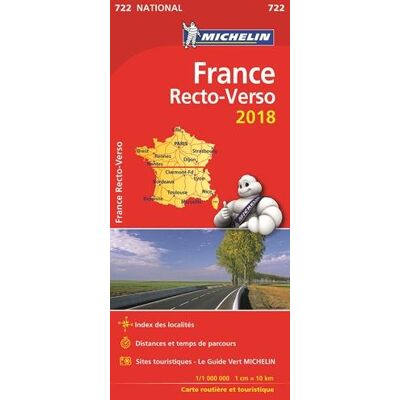 Carte France Recto-Verso Michelin 2018 - Publicité Carte France Recto-Verso Michelin 2018 - Publicité