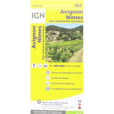 Ign 1 : 100 000 Avignon - Nîmes: Top 100 Tourisme Et Découverte . Patrimoine Historique Et Naturel / Courbes De Niveau / Routes Et Chemins / Itinéaires De Randonnée / Compatible Gps (Ign Map) - Publicité Ign 1 : 100 000 Avignon - Nîmes: Top 100 Tourisme Et Découverte . Patrimoine Historique Et Naturel / Courbes De Niveau / Routes Et Chemins / Itinéaires De Randonnée / Compatible Gps (Ign Map) - Publicité