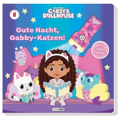 Panini Gabby'S Dollhouse: Gute Nacht, Gabby-Katzen!: Pappbilderbuch Mit Klappen Und Mit Taschenlampe - Publicité Panini Gabby'S Dollhouse: Gute Nacht, Gabby-Katzen!: Pappbilderbuch Mit Klappen Und Mit Taschenlampe - Publicité
