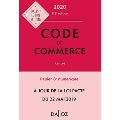 Collectif Code De Commerce 2020, Annoté - Publicité Collectif Code De Commerce 2020, Annoté - Publicité