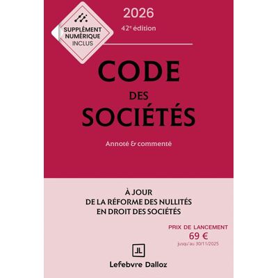 Code Des Sociétés 2026 : Annoté & Commenté - Publicité Code Des Sociétés 2026 : Annoté & Commenté - Publicité
