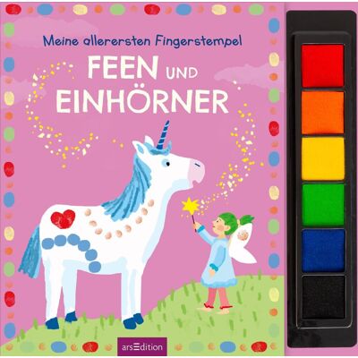 Meine Allerersten Fingerstempel Feen Und Einhörner: Mit 6 Stempelfarben Und Bunten Vorlagen Kreatives Malbuch Mit Stempelkissen Ab 3 Jahren - Publicité Meine Allerersten Fingerstempel Feen Und Einhörner: Mit 6 Stempelfarben Und Bunten Vorlagen Kreatives Malbuch Mit Stempelkissen Ab 3 Jahren - Publicité