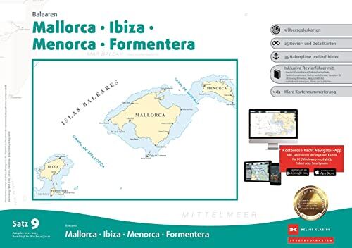 Team Technology Engineering+ Marketing GmbH Dr. Dirk Blume Sportbootkarten Satz 9: Balearen (Ausgabe 2022/2023): Mallorca - Ibiza - Menorca - Formentera