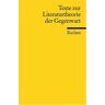 Dorothee Kimmich Texte Zur Literaturtheorie Der Gegenwart