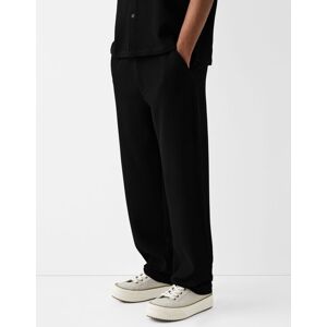 Bershka Pantalon Wide Plisse Homme M Noir