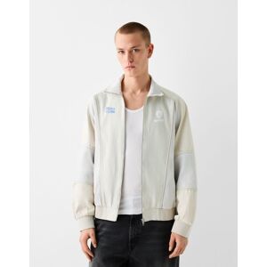 Bershka Veste En Jean Bomber Oversize Homme M Écru