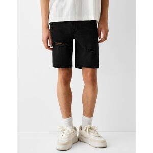 Bershka Bermuda En Jean Dechire Homme 46 Noir