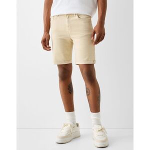 Bershka Bermuda Denim Retrousse Homme 40 Beige