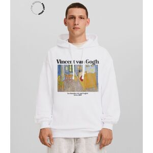 Bershka Sweat Vincent Van Gogh Capuche Oversize Imprime Homme Xl Blanc