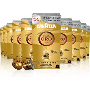 100 Capsules Cafe Aluminium Lavazza Qualita Oro  Compatibles Avec Nespresso