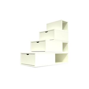 ABC MEUBLES Escalier Cube de rangement hauteur 100 cm Ivoire