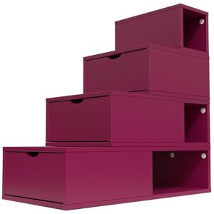 ABC MEUBLES Escalier Cube de rangement hauteur 100 cm Prune