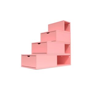 ABC MEUBLES Escalier Cube de rangement hauteur 100 cm Rose Pastel