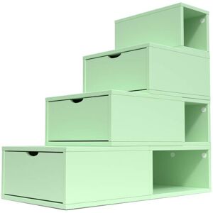 ABC MEUBLES Escalier Cube de rangement hauteur 100 cm Vert Pastel