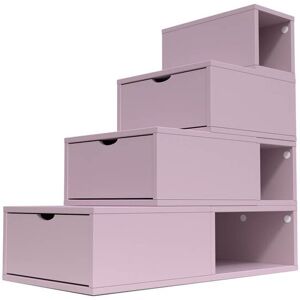 ABC MEUBLES Escalier Cube de rangement hauteur 100 cm Violet Pastel