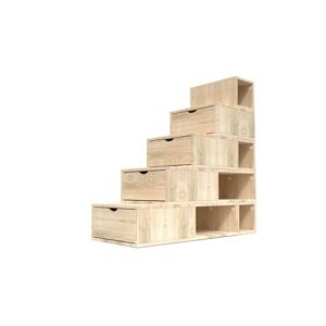 ABC MEUBLES Escalier Cube de rangement hauteur 125 cm Brut