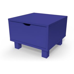 ABC MEUBLES Table de chevet bois Cube + tiroir - - Bleu foncé