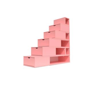 ABC MEUBLES Escalier Cube de rangement hauteur 150cm - - Rose Pastel